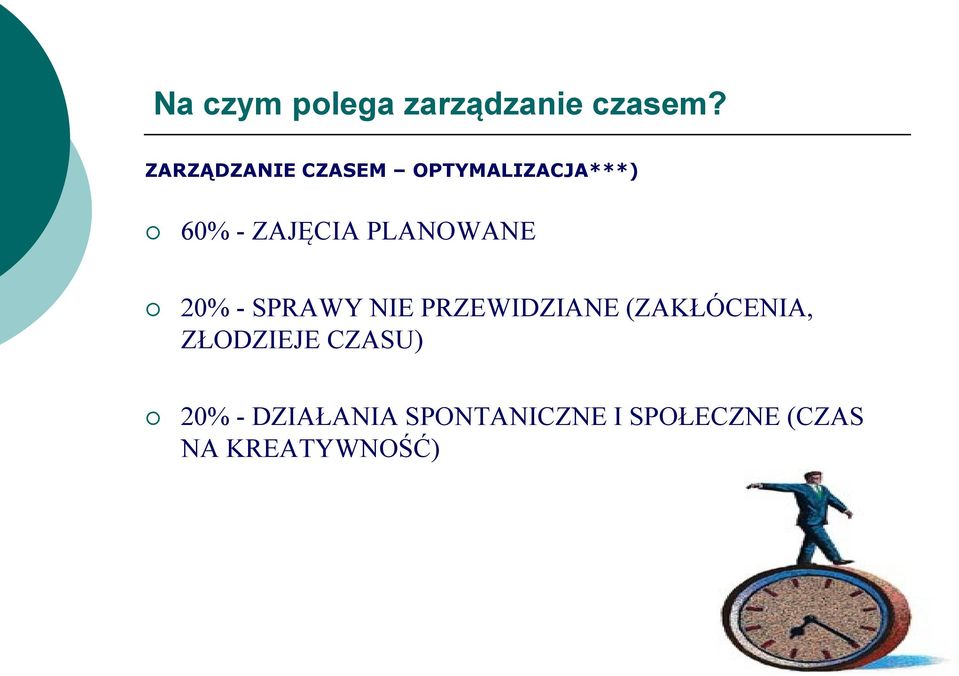 PLANOWANE 20% - SPRAWY NIE PRZEWIDZIANE (ZAKŁÓCENIA,