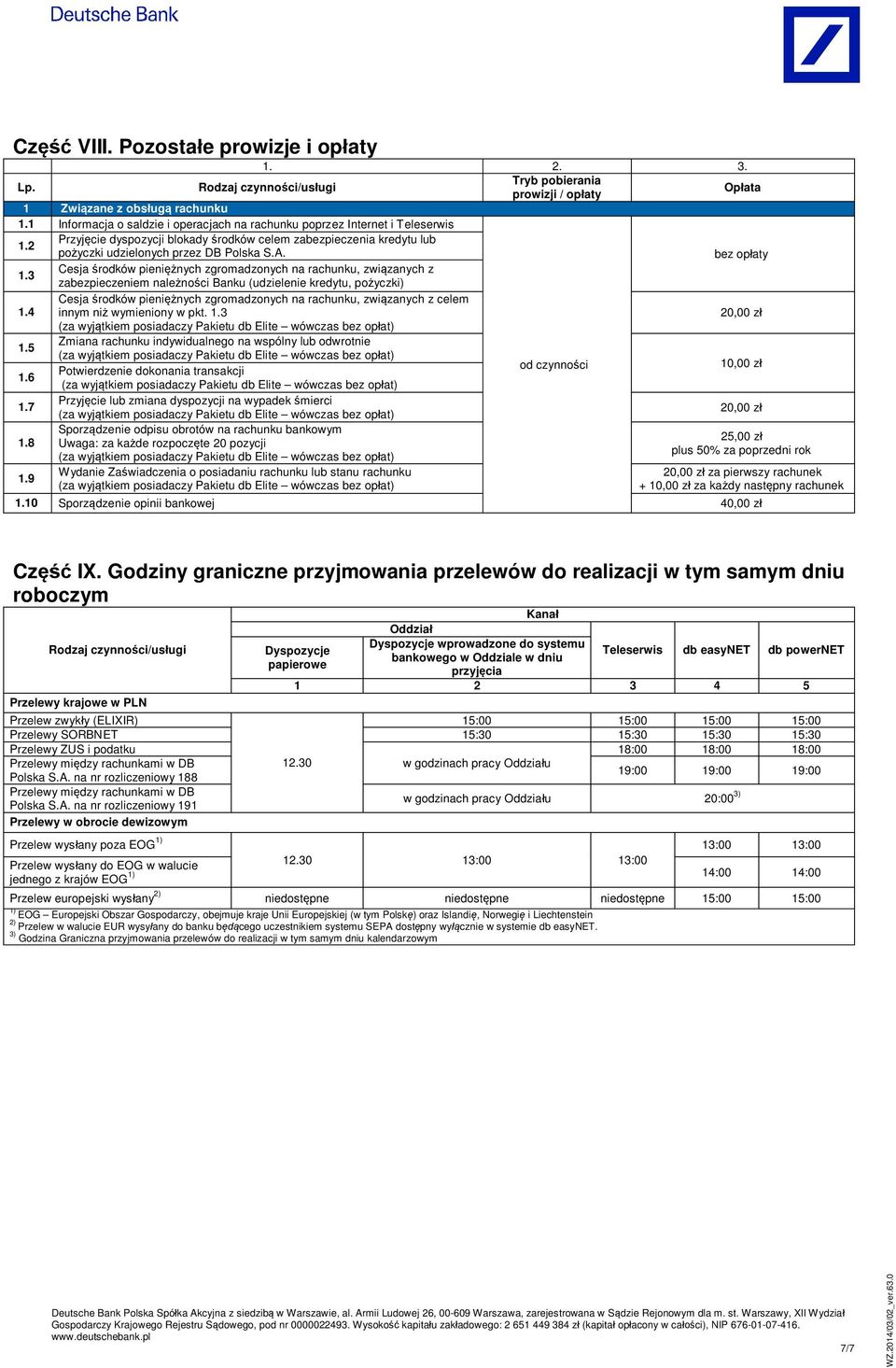 3 Cesja rodków pieni nych zgromadzonych na rachunku, zwi zanych z zabezpieczeniem nale no ci Banku (udzielenie kredytu, po yczki) Cesja rodków pieni nych zgromadzonych na rachunku, zwi zanych z celem