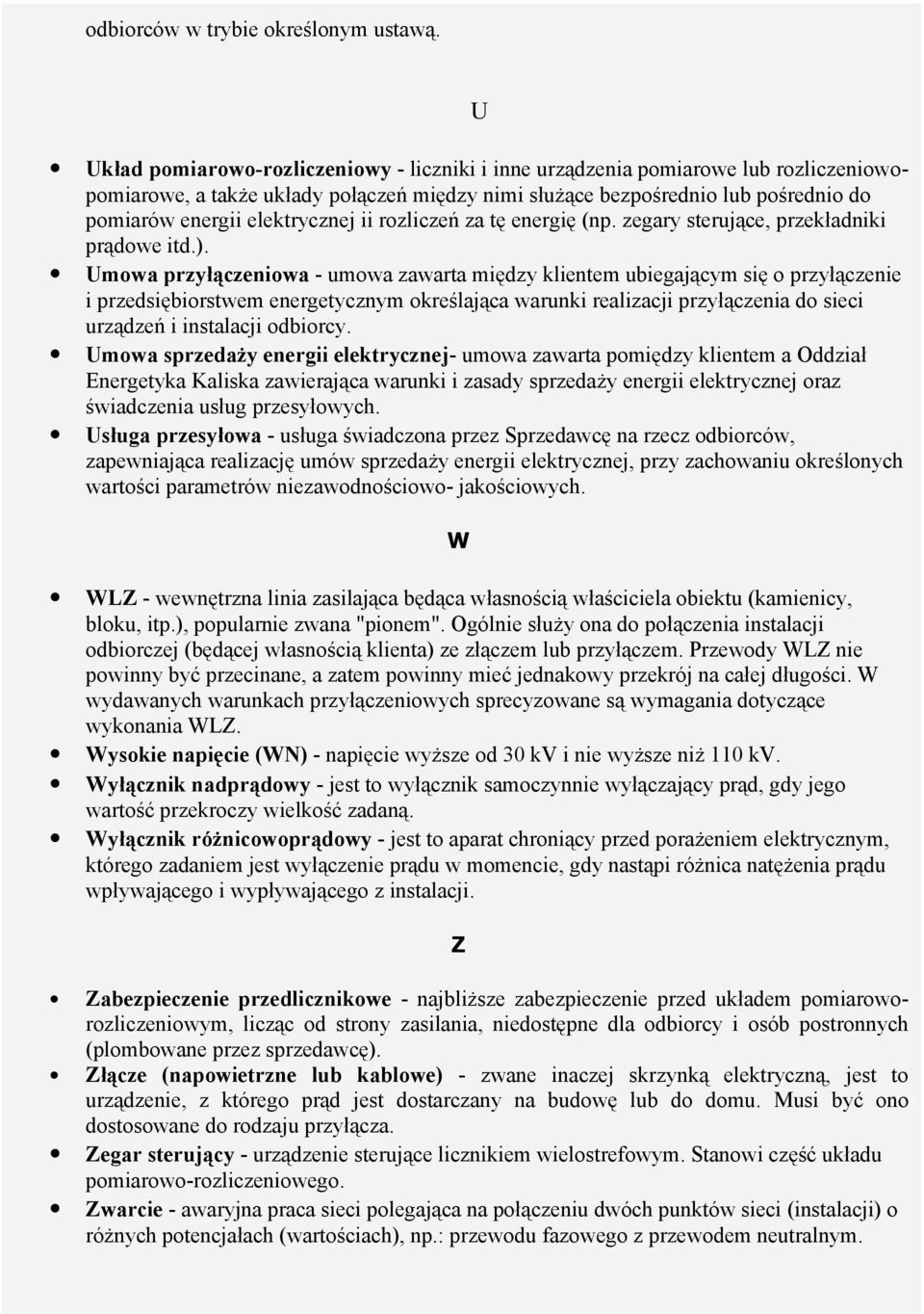 elektrycznej ii rozliczeń za tę energię (np. zegary sterujące, przekładniki prądowe itd.).