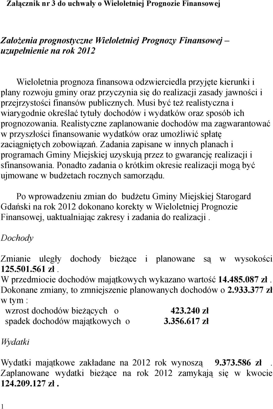 Musi być też realistyczna i wiarygodnie określać tytuły dochodów i wydatków oraz sposób ich prognozowania.