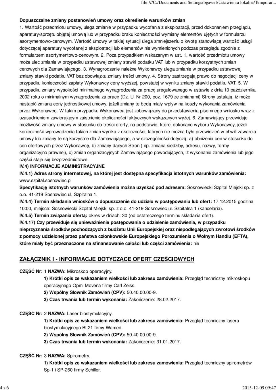 w formularzu asortymentowo-cenowym.