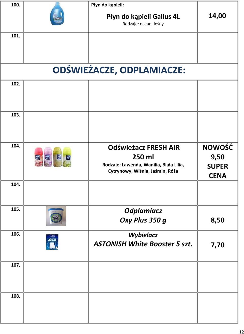 Odświeżacz FRESH AIR 250 ml Rodzaje: Lawenda, Wanilia, Biała Lilia, Cytrynowy,