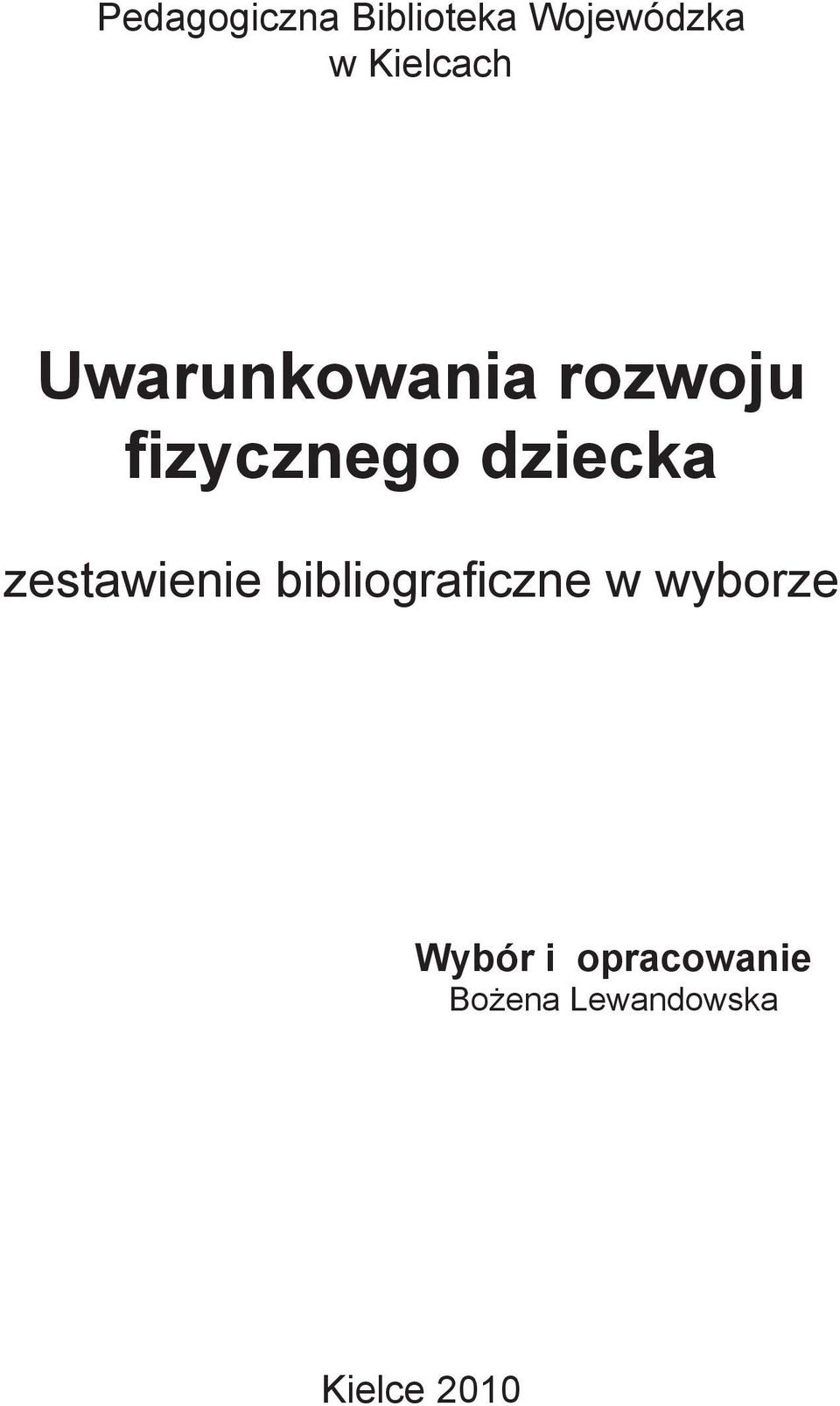 dziecka zestawienie bibliograficzne w