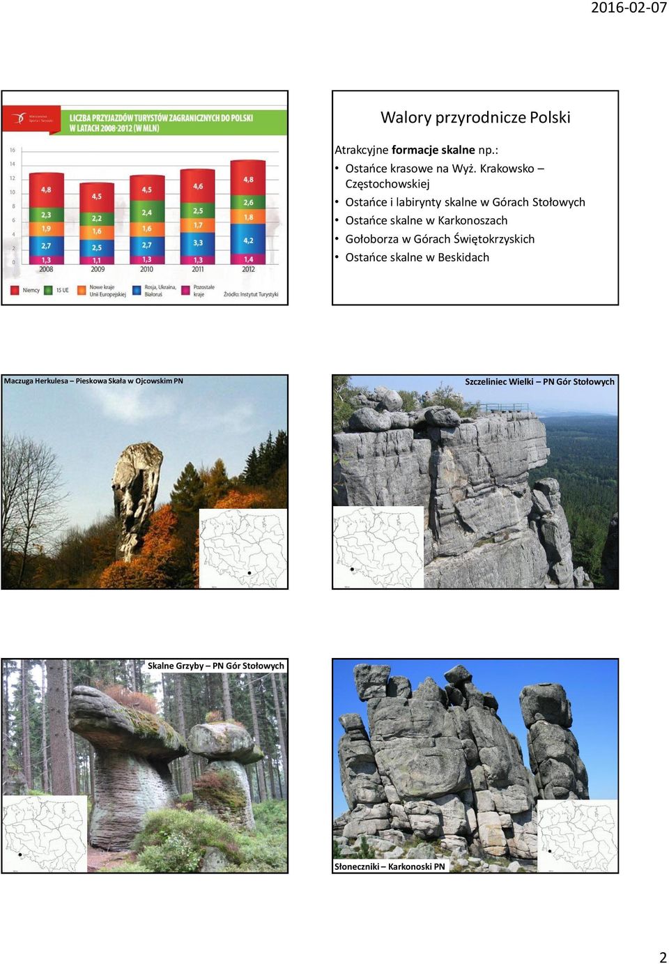 Karkonoszach Gołoborza w Górach Świętokrzyskich Ostańce skalne w Beskidach Maczuga Herkulesa