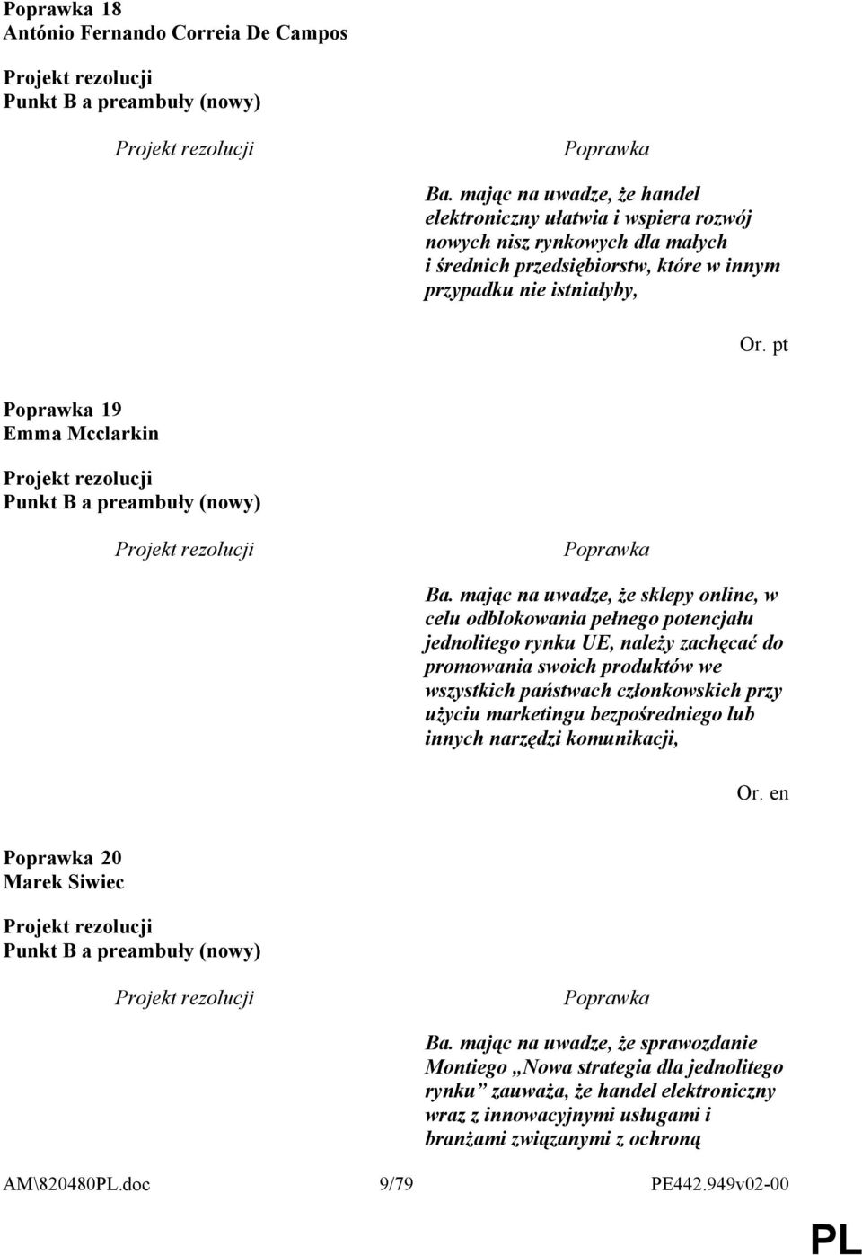pt 19 Emma Mcclarkin Punkt B a preambuły (nowy) Ba.
