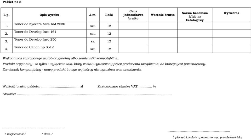 . Produkt oryginalny - to tylko i wyłącznie taki, który został wytworzony przez producenta urządzenia, do którego jest przeznaczony.