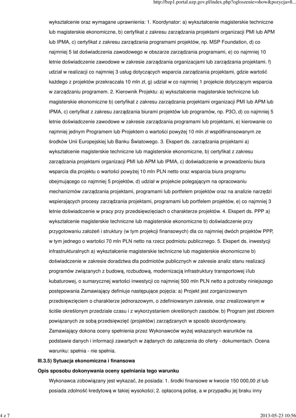 zarządzania programami projektów, np.