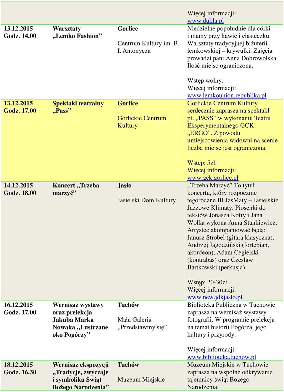 2015 Spektakl teatralny Pass Gorlickie Centrum Kultury www.lemkounion.republika.pl Gorlickie Centrum Kultury serdecznie zaprasza na spektakl pt. PASS w wykonaniu Teatru Eksperymentalnego GCK ERGO.