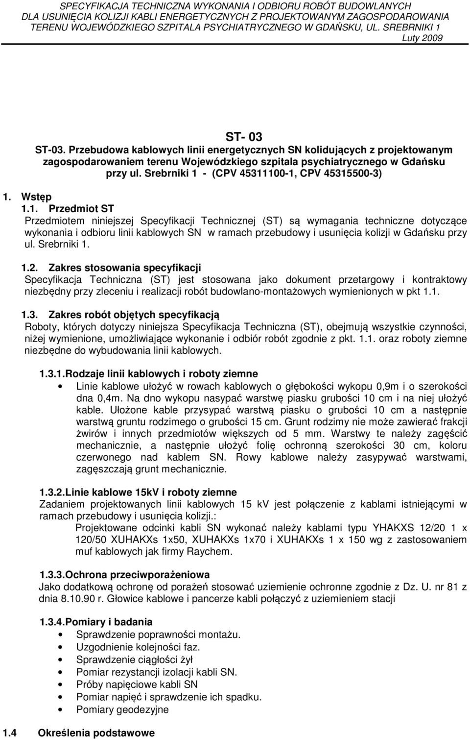 - (CPV 45311