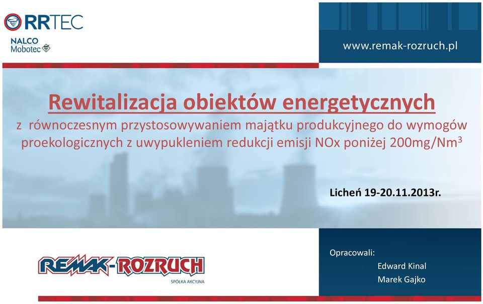 proekologicznych z uwypukleniem redukcji emisji NOx