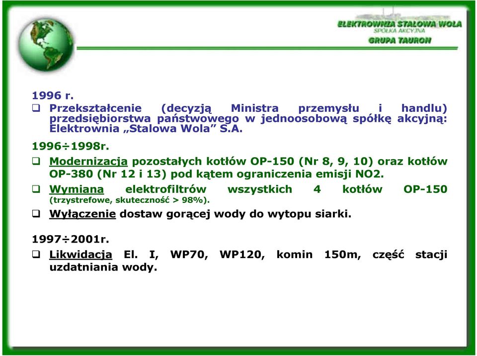 Stalowa Wola S.A. 1996 1998r.
