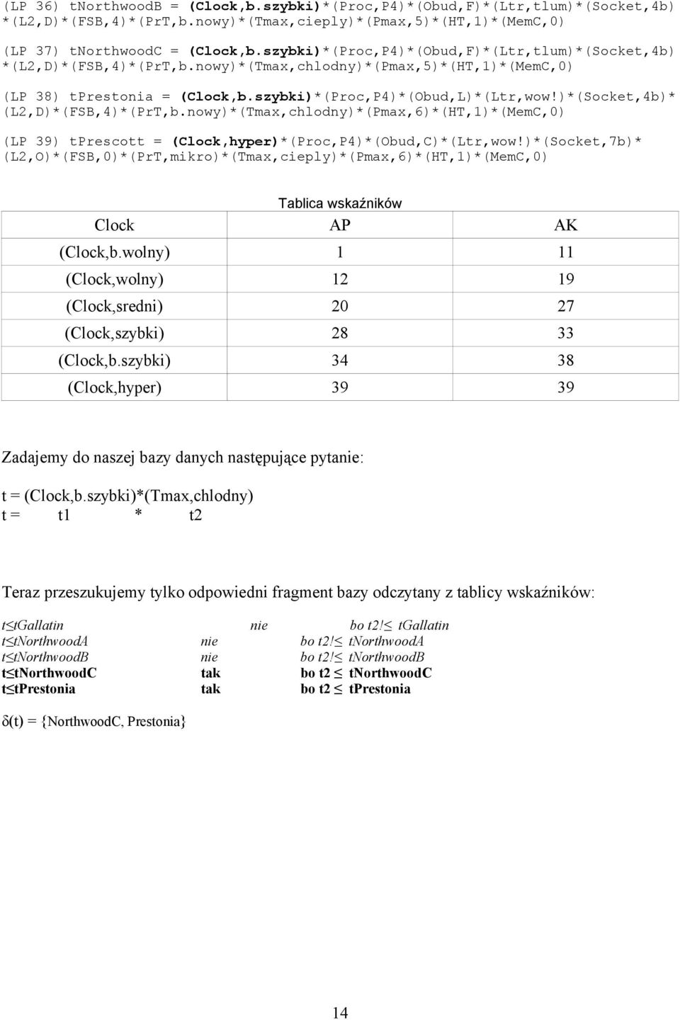 )*(Socket,4b)* (L2,D)*(FSB,4)*(PrT,b.nowy)*(Tmax,chlodny)*(Pmax,6)*(HT,1)*(MemC,0) (LP 39) tprescott = (Clock,hyper)*(Proc,P4)*(Obud,C)*(Ltr,wow!