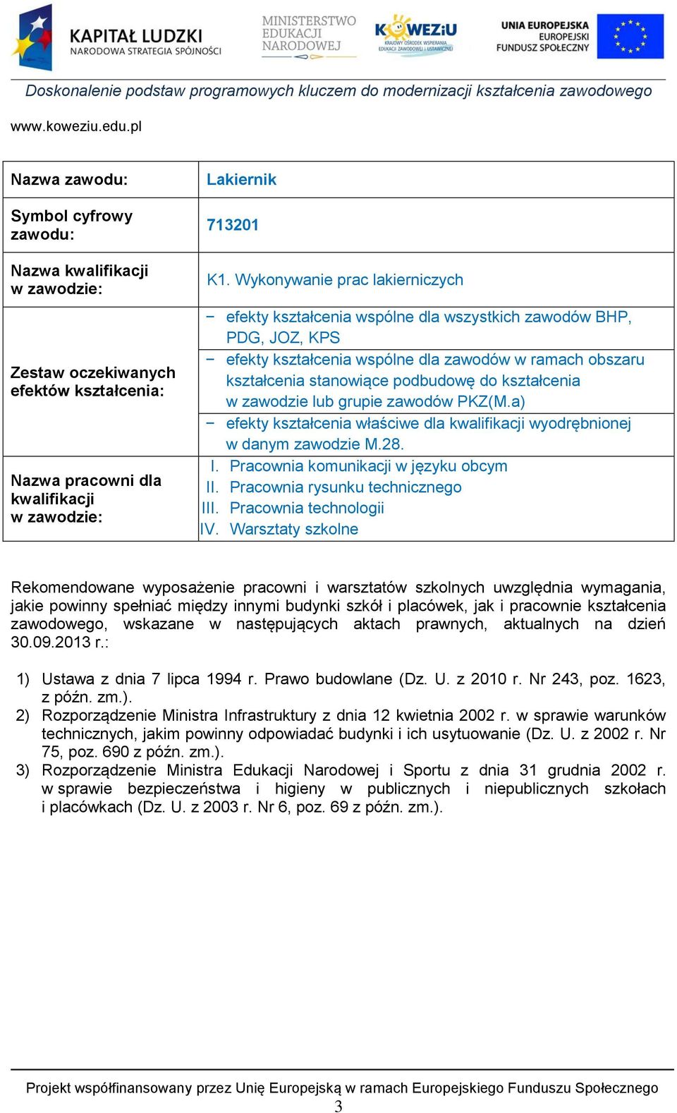 kształcenia w zawodzie lub grupie zawodów PKZ(M.a) efekty kształcenia właściwe dla kwalifikacji wyodrębnionej w danym zawodzie M.28. I. Pracownia komunikacji w języku obcym II.