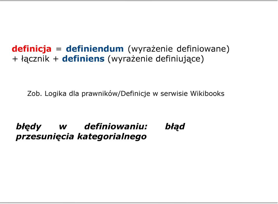Logika dla prawników/definicje w serwisie Wikibooks