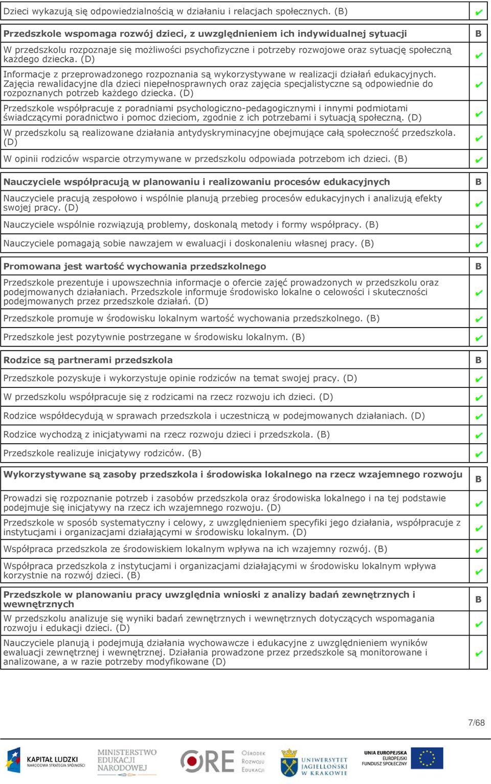 (D) Informacje z przeprowadzonego rozpoznania są wykorzystywane w realizacji działań edukacyjnych.