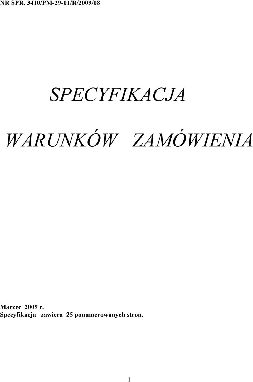 SPECYFIKACJA WARUNKÓW