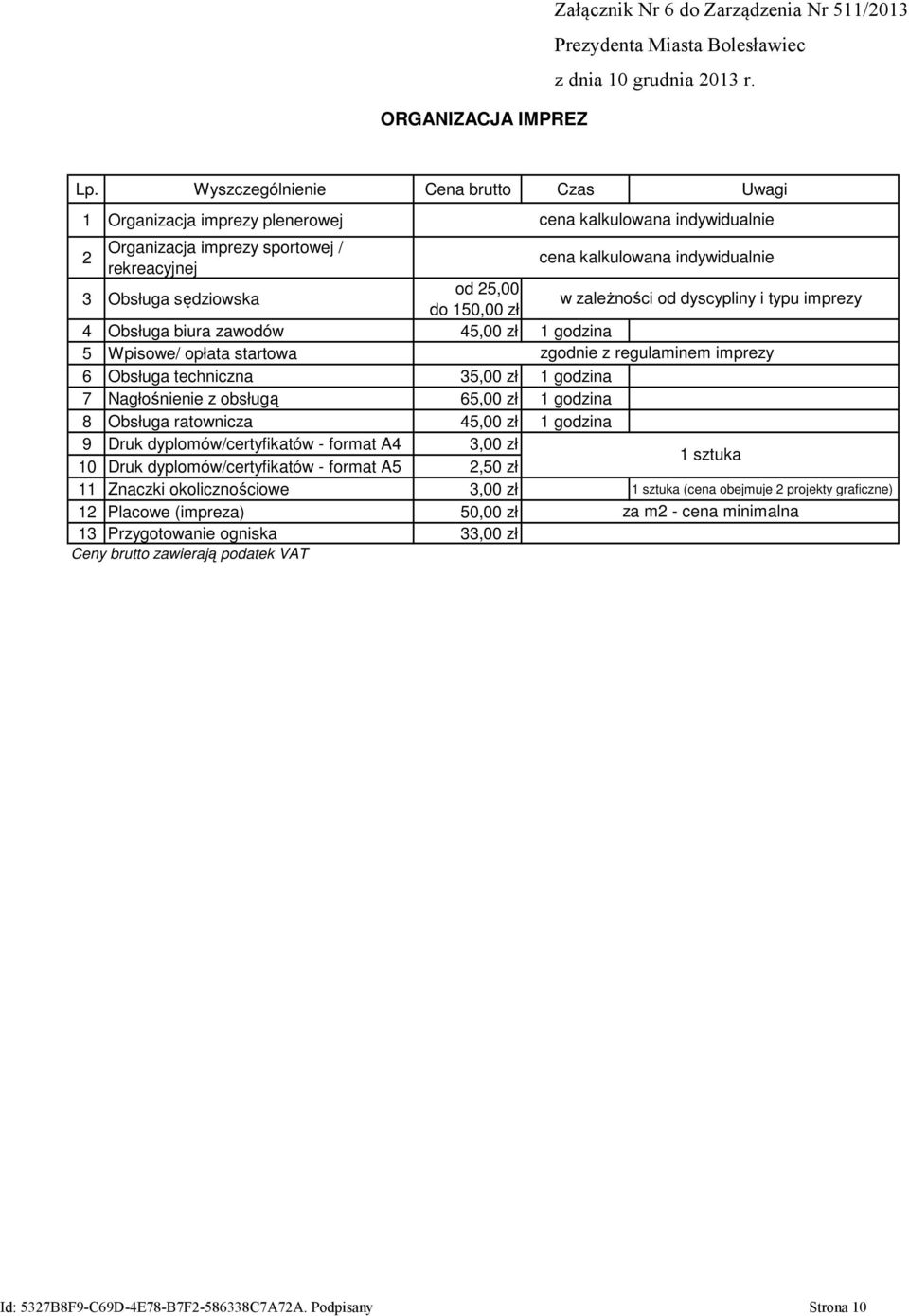 65,00 zł 1 godzina 8 Obsługa ratownicza 45,00 zł 1 godzina 9 Druk dyplomów/certyfikatów - format A4 3,00 zł 10 Druk dyplomów/certyfikatów - format A5 2,50 zł 1 sztuka 11 Znaczki okolicznościowe