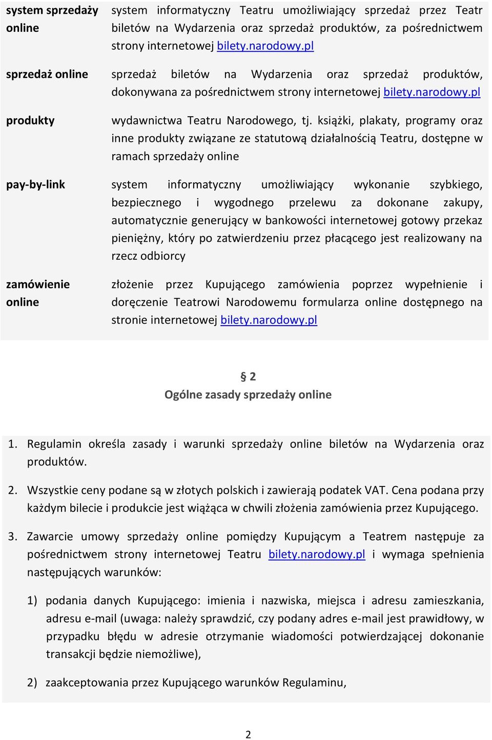 książki, plakaty, programy oraz inne produkty związane ze statutową działalnością Teatru, dostępne w ramach sprzedaży online pay-by-link system informatyczny umożliwiający wykonanie szybkiego,