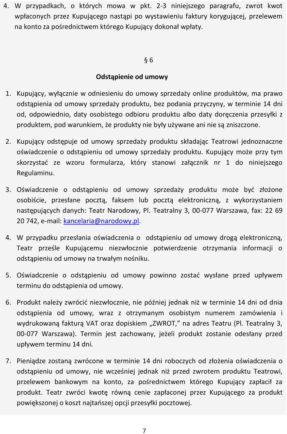 6 Odstąpienie od umowy 1.