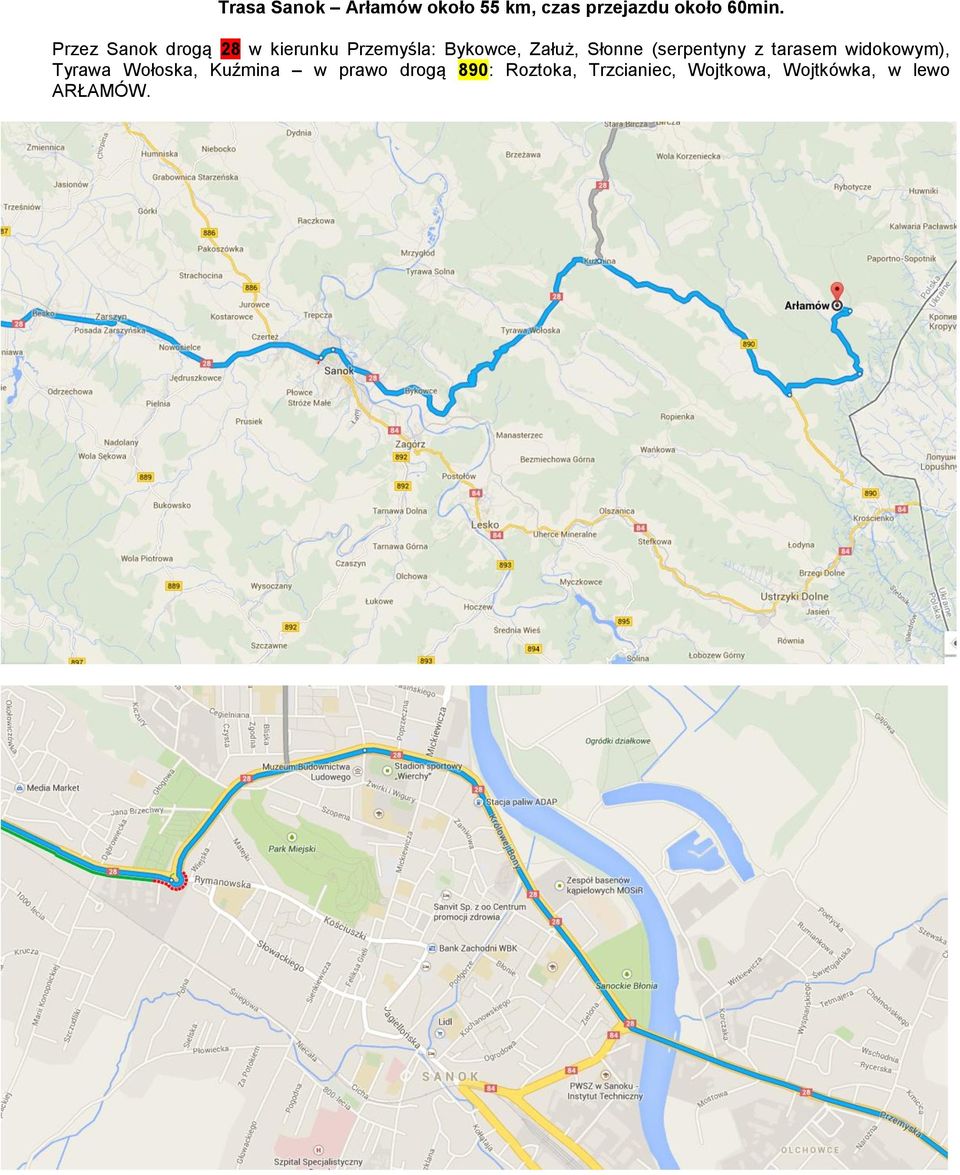 (serpentyny z tarasem widokowym), Tyrawa Wołoska, Kuźmina w prawo