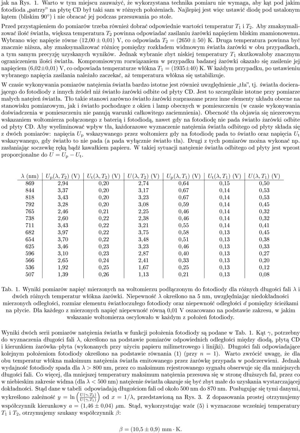 Przed przyst pieniem do pomiarów trzeba równie» dobra odpowiednie warto±ci temperatur T 1 i T 2.