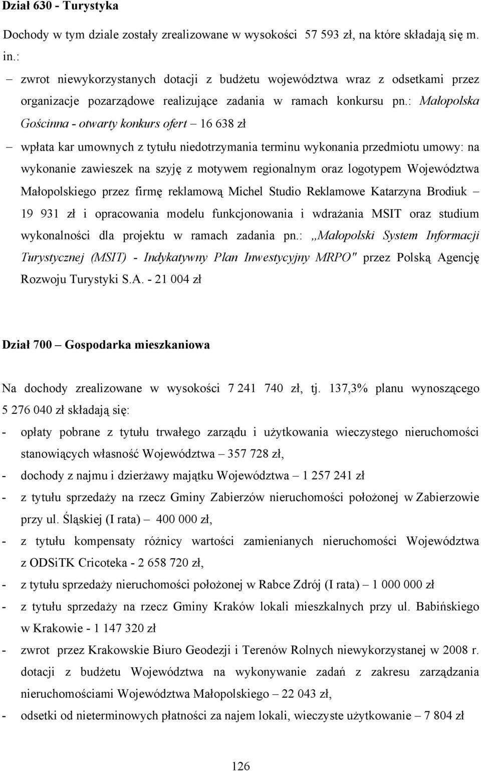 : Małopolska Gościnna - otwarty konkurs ofert 16 638 zł wpłata kar umownych z tytułu niedotrzymania terminu wykonania przedmiotu umowy: na wykonanie zawieszek na szyję z motywem regionalnym oraz