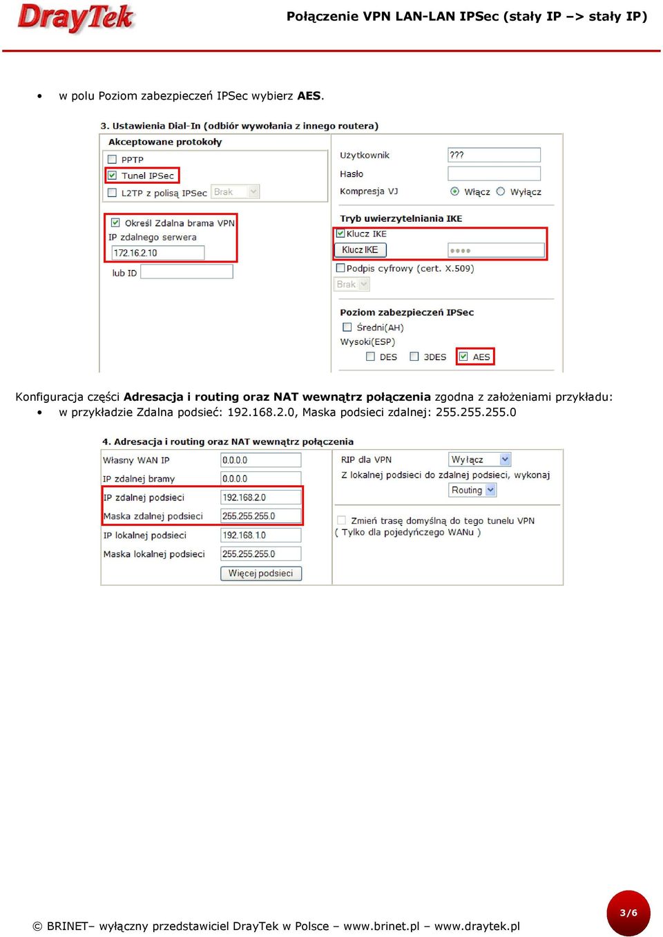 połączenia zgodna z założeniami przykładu: w przykładzie