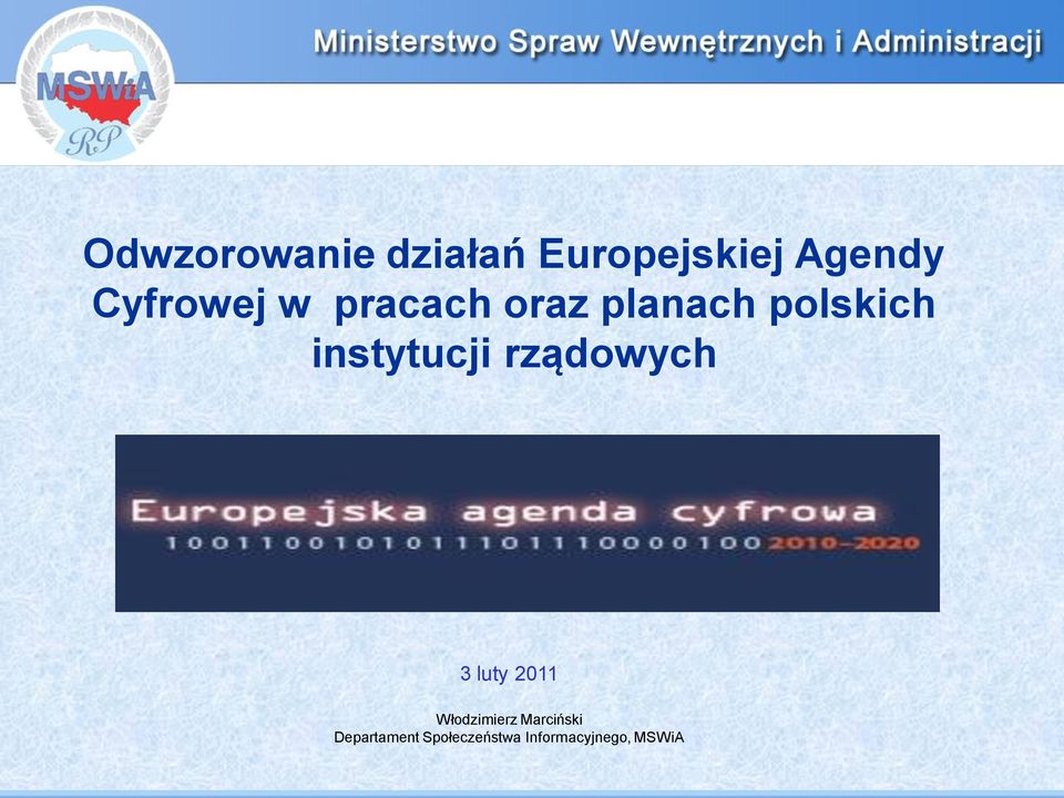 instytucji rządowych 3 luty 2011 Włodzimierz