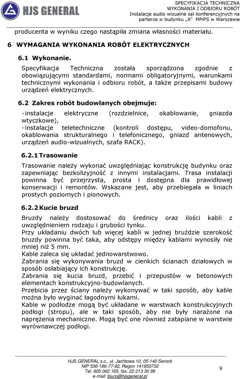 elektrycznych. 6.