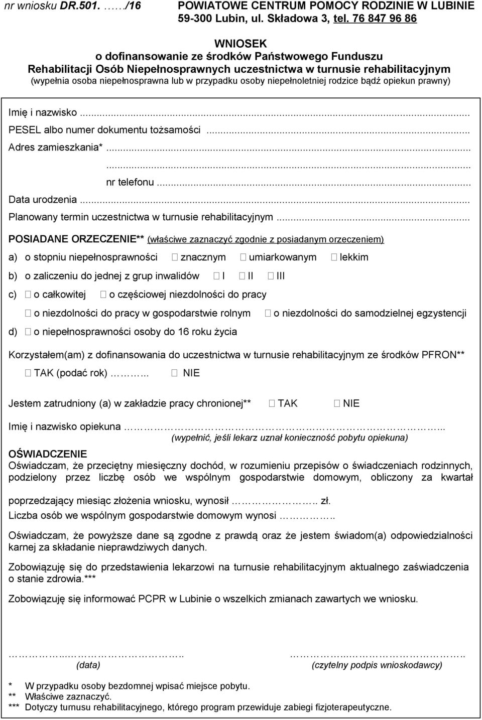 osoby niepełnoletniej rodzice bądź opiekun prawny) Imię i nazwisko... PESEL albo numer dokumentu tożsamości... Adres zamieszkania*...... nr telefonu... Data urodzenia.