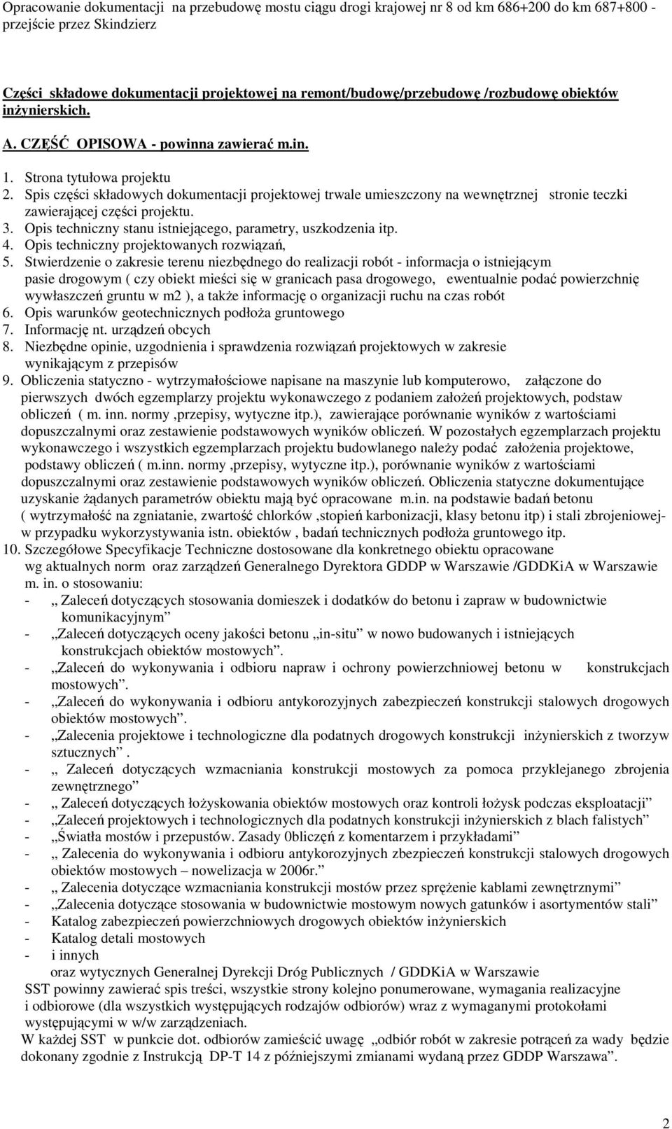 Opis techniczny projektowanych rozwiązań, 5.