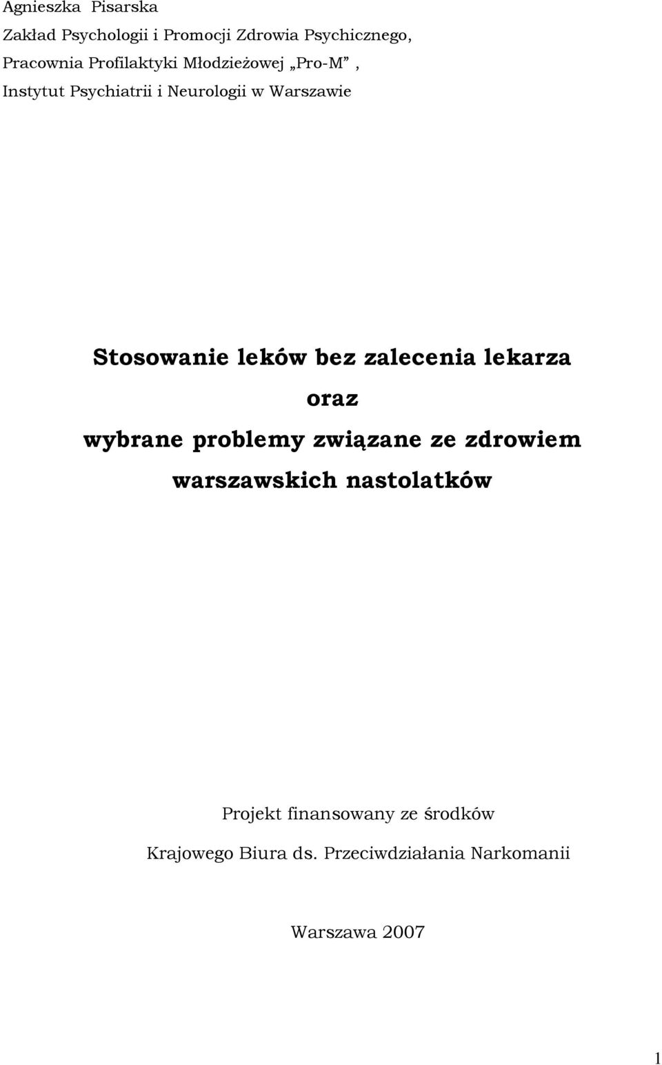 leków bez zalecenia lekarza oraz wybrane problemy związane ze zdrowiem warszawskich