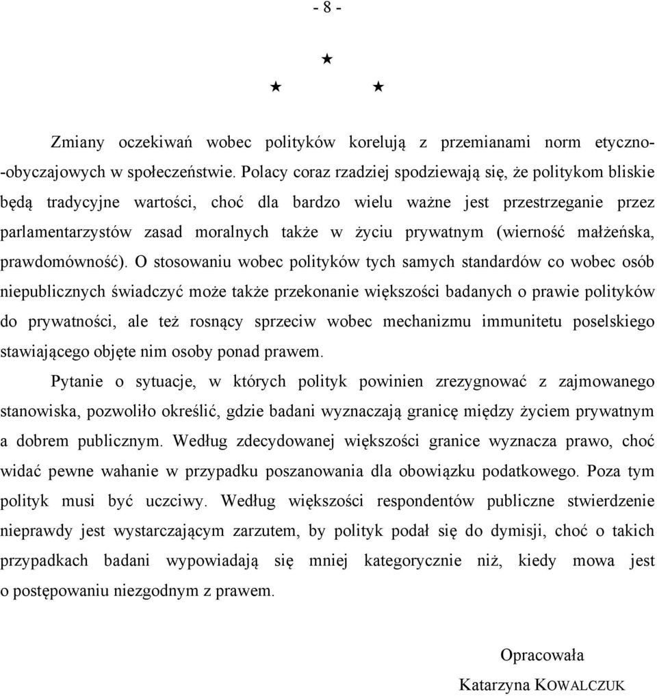 (wierność małżeńska, prawdomówność).