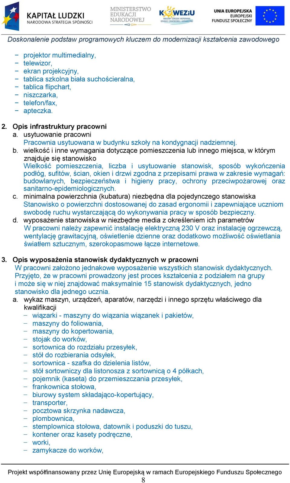 dynku szkoły na kondygnacji nadziemnej. b.