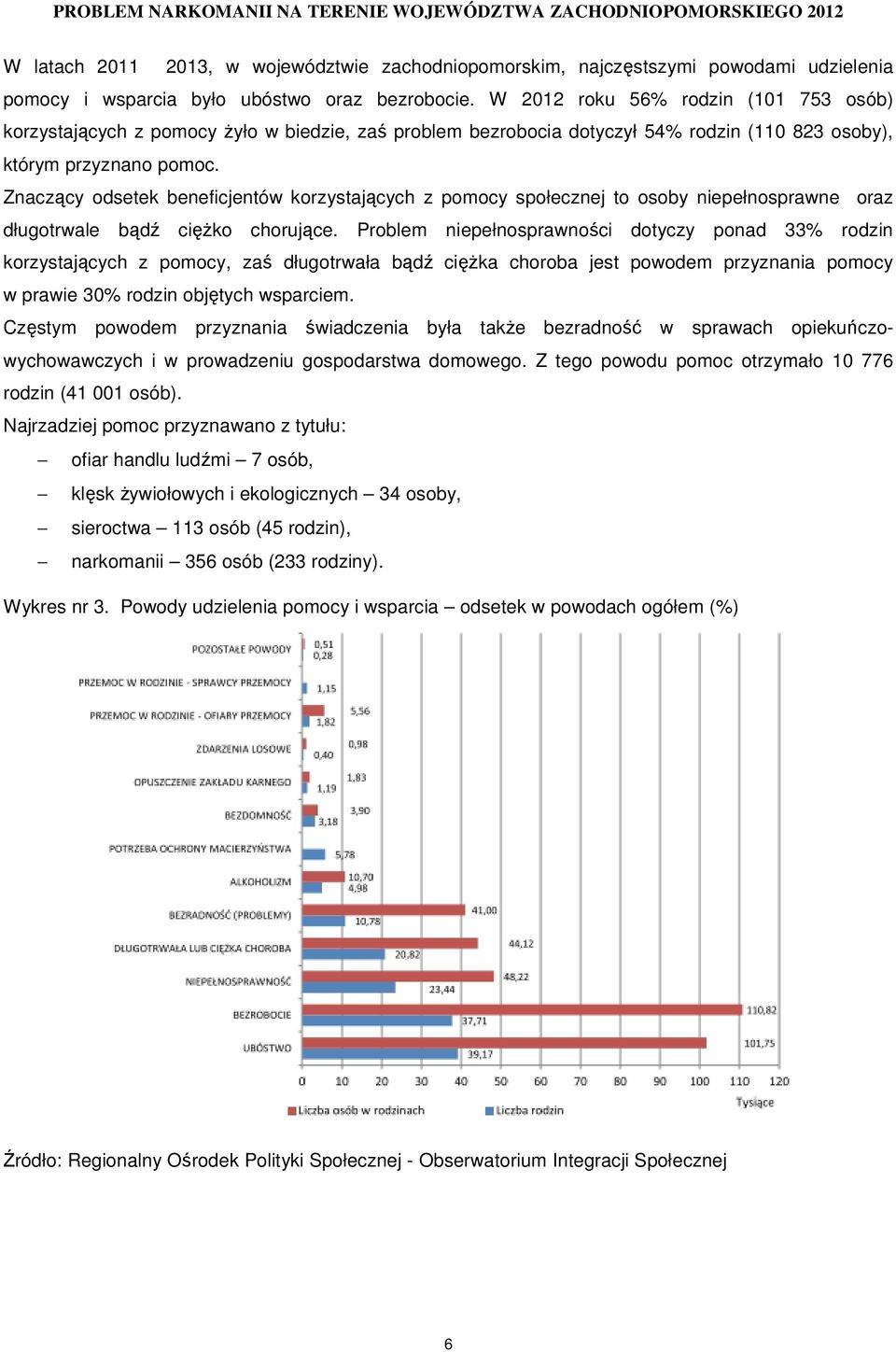 Znaczący odsetek beneficjentów korzystających z pomocy społecznej to osoby niepełnosprawne oraz długotrwale bądź cięŝko chorujące.