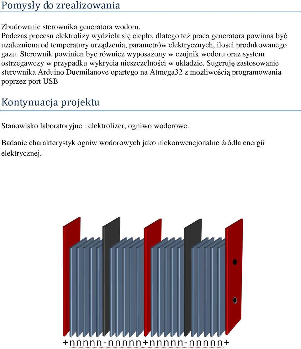 produkowanego gazu. Sterownik powinien być również wyposażony w czujnik wodoru oraz system ostrzegawczy w przypadku wykrycia nieszczelności w układzie.