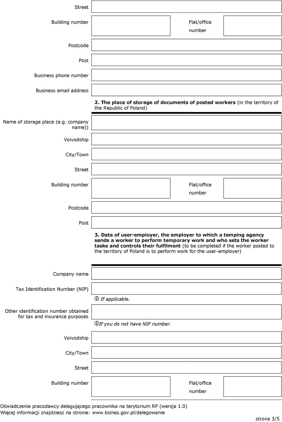 Data of user-employer, the employer to which a temping agency sends a worker to perform temporary work and who sets the worker tasks and controls their fulfilment (to