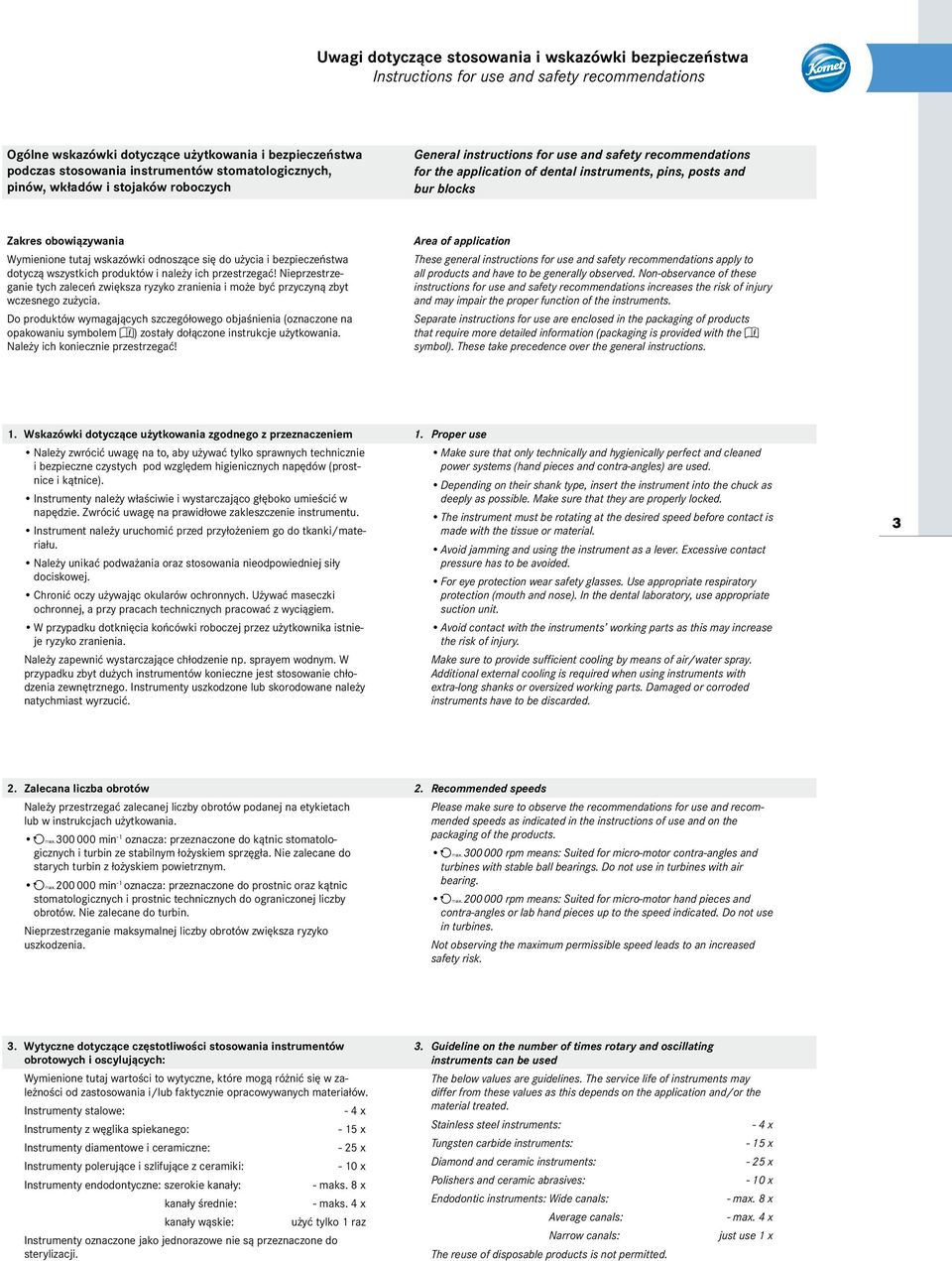 ich przestrzegać! Nieprzestrzeganie tych zaleceń zwiększa ryzyko zranienia i może być przyczyną zbyt wczesnego zużycia.