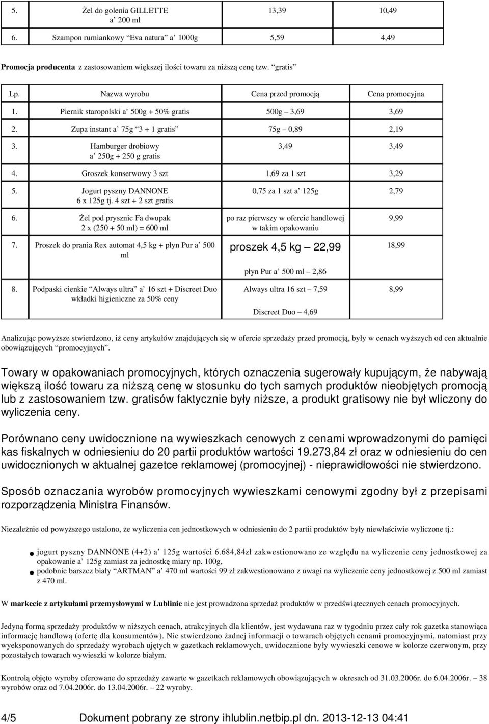 Groszek konserwowy 3 szt 1,69 za 1 szt 3,29 5. Jogurt pyszny DANNONE 6 x 125g tj. 4 szt + 2 szt gratis 0,75 za 1 szt a 125g 2,79 6. Żel pod prysznic Fa dwupak 2 x (250 + 50 ml) = 600 ml 7.