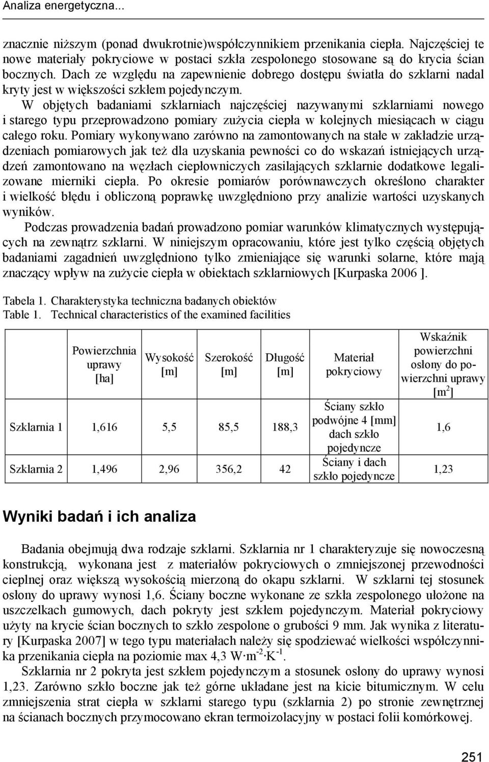 Dach ze względu na zapewnienie dobrego dostępu światła do szklarni nadal kryty jest w większości szkłem pojedynczym.