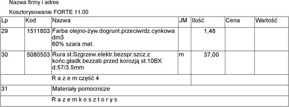bezspr.szcz.z końc.gładk.bezzab.przed korozją st.10bx d:57/3.