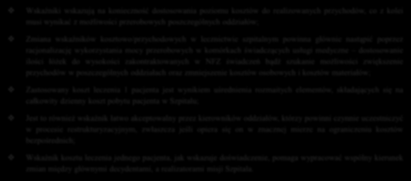 Porównanie kosztów leczenia pacjentów na poszczególnych oddziałach w I półroczu 2013 r.