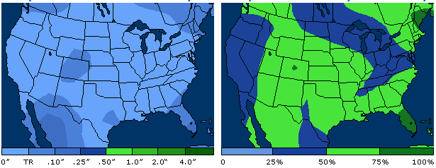 Mapa 2 Tygodniowa prognoza pogody dla USA. Źródło: AccuWeather wschodniej części kraju, których częściowy obszar pokrywać będzie rejon corn belt słynący z uprawy kukurydzy oraz soi.