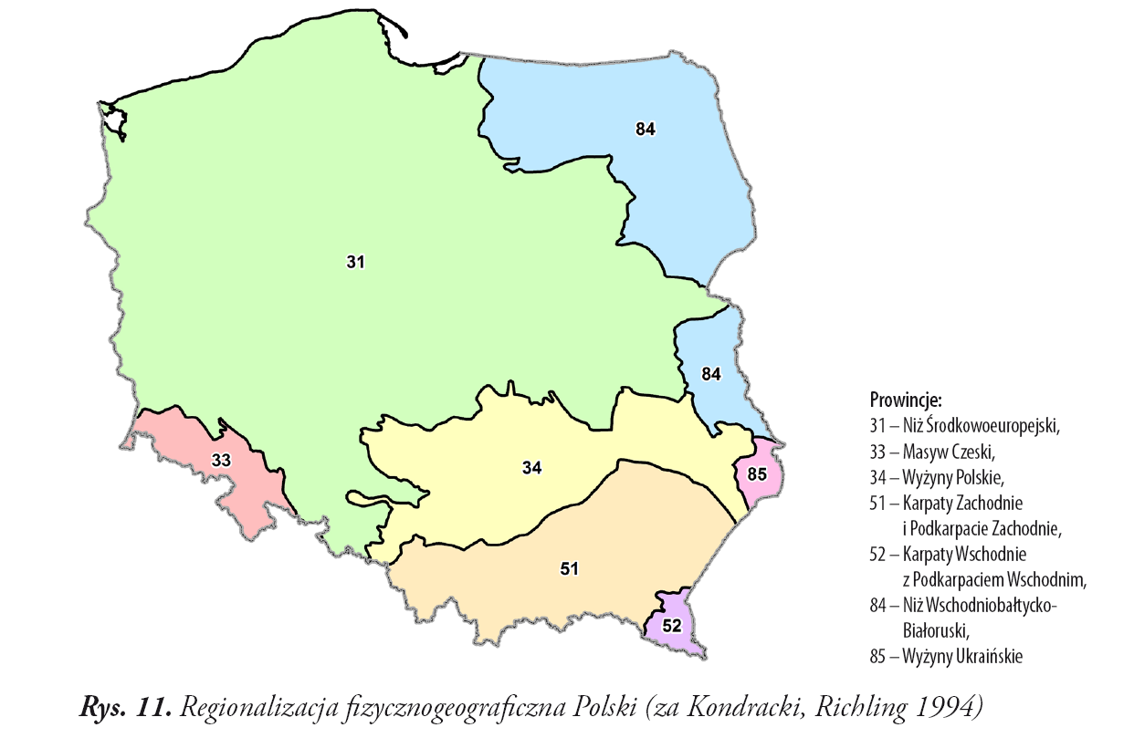 Regionalizacja przyrodniczo-leśna na tle innych podziałów Zróżnicowanie środowiska