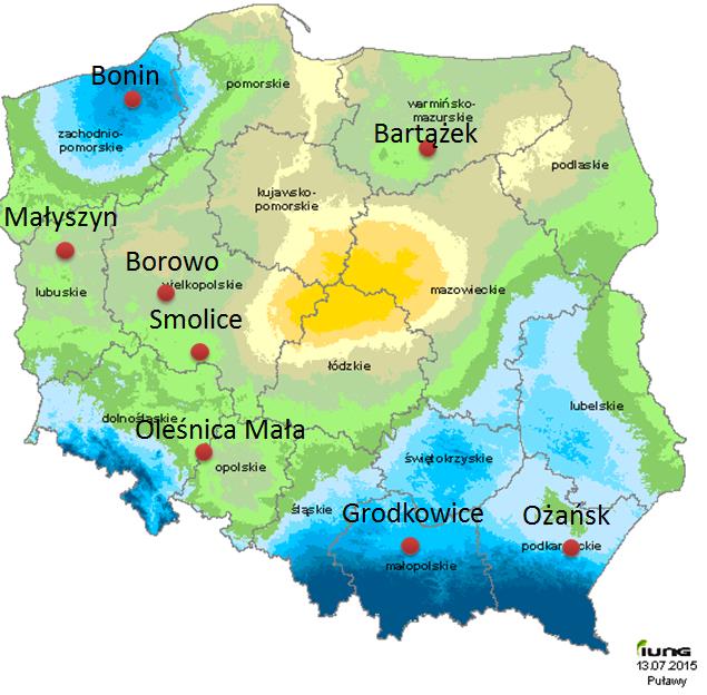 1. Ocena naturalnego porażenia roślin odmian zbóż w szkółkach przez septoriozy liści i plew; 1.