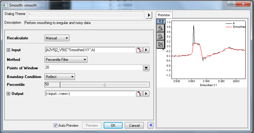 Zastosuj teraz Percentile filter (Filtr procentowy). Szczególnym przypadkiem tego filtru jest filtr medianowy.