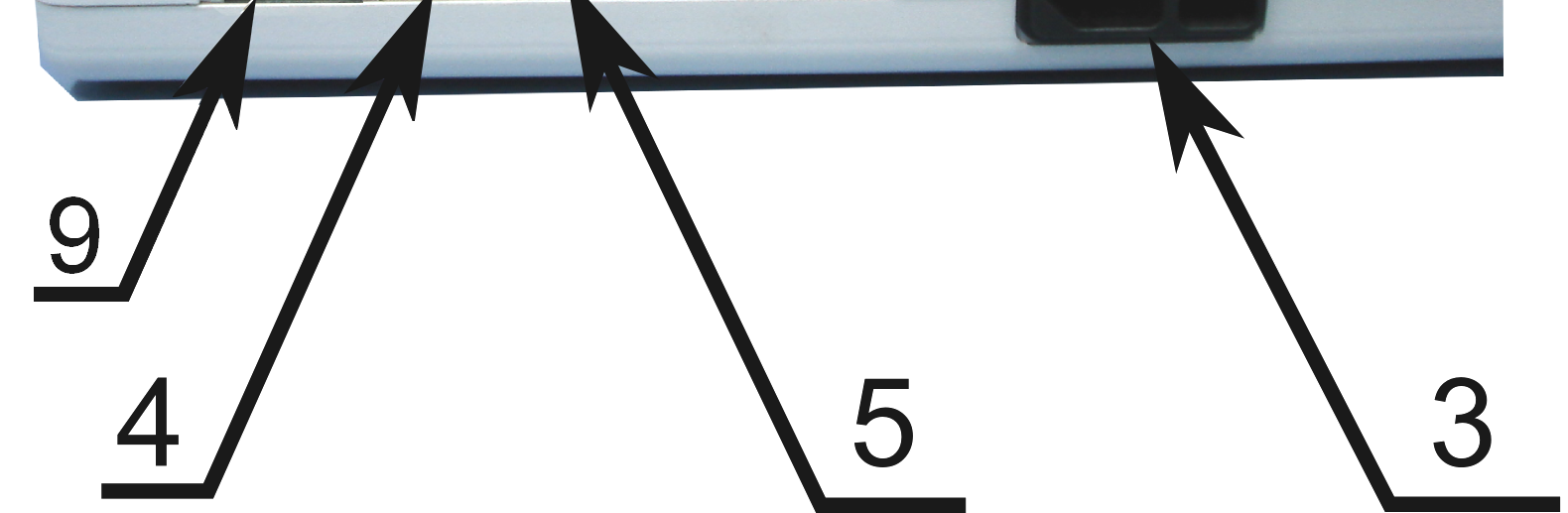 Elektrokardiograf AsCARD MrGrey widok gniazd (wersja z Ethernetem) 1. 2. 3. 4. 5. 6. 7. 8. 9. ASPEL S.