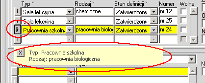 Na zakończenie należy wprowadzić dla wybranego typu obiekty wymiary oraz dla obiektów sportowych Nawierzchnię (Rys. 19).