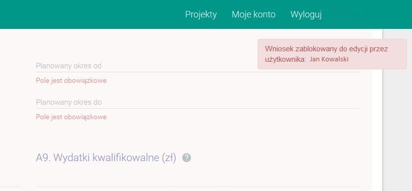 Po użyciu przycisku USUŃ uprawnienia zostaną usunięte. b) Moje Projekty -> Szczegóły projektu -> Uprawnienia Widoczne są tu uprawnienia które dotyczą wybranego projektu. Rys. 25.