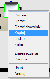 bieżąco będzie wyświetlane przemieszczenie skopiowanego obiektu.